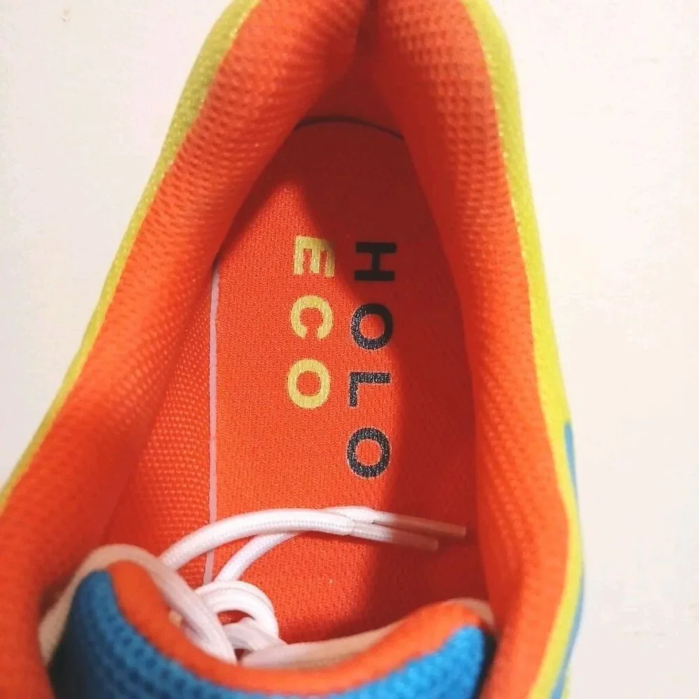 HOLO Women Nephelae Running Shoe Blue Lime Green Recycled Mesh HW511017 Size 10